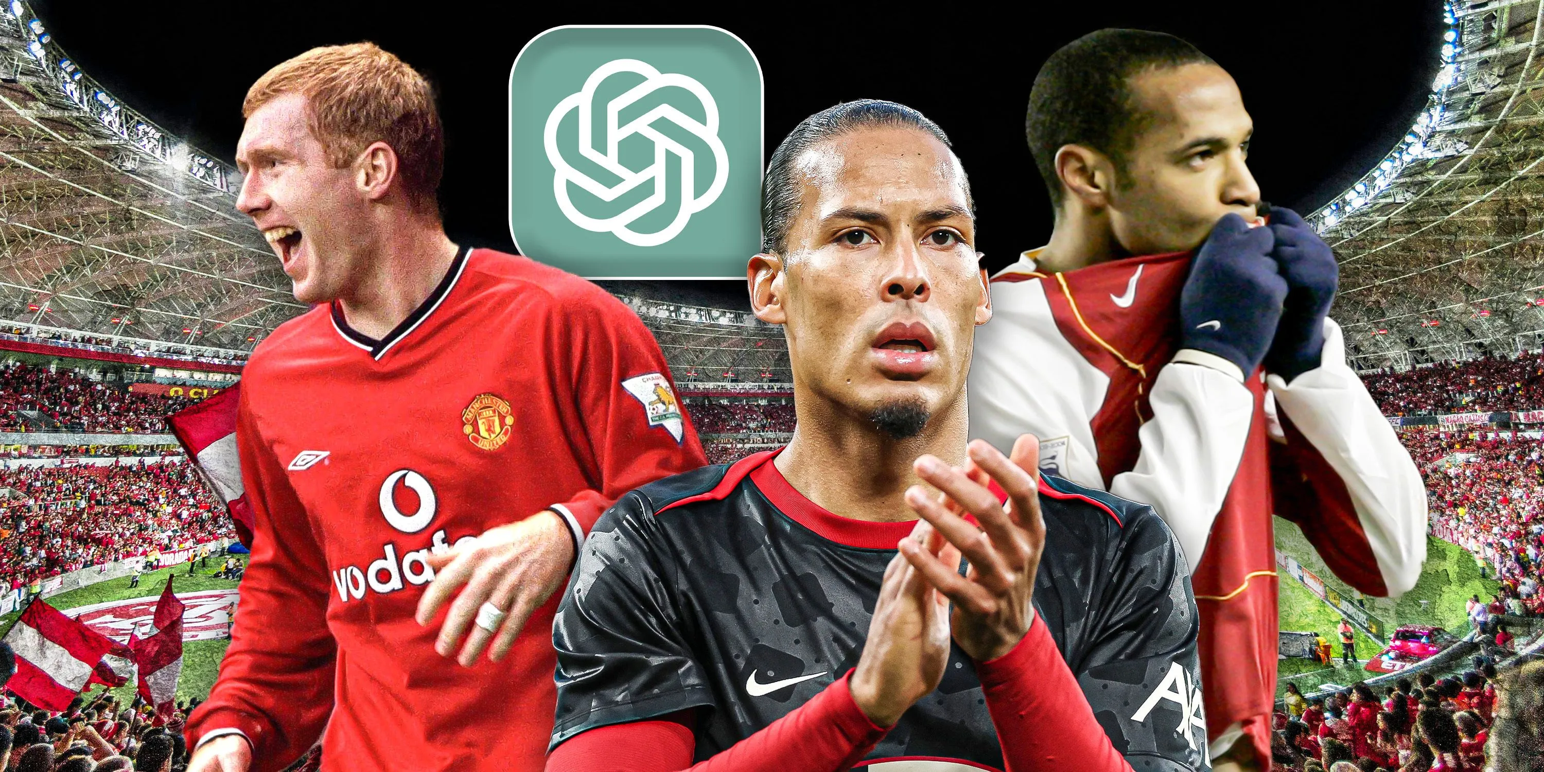 Các huyền thoại Ngoại hạng Anh như Paul Scholes, Virgil van Dijk và Thierry Henry, biểu tượng của sự vĩ đại trong lịch sử giải đấu